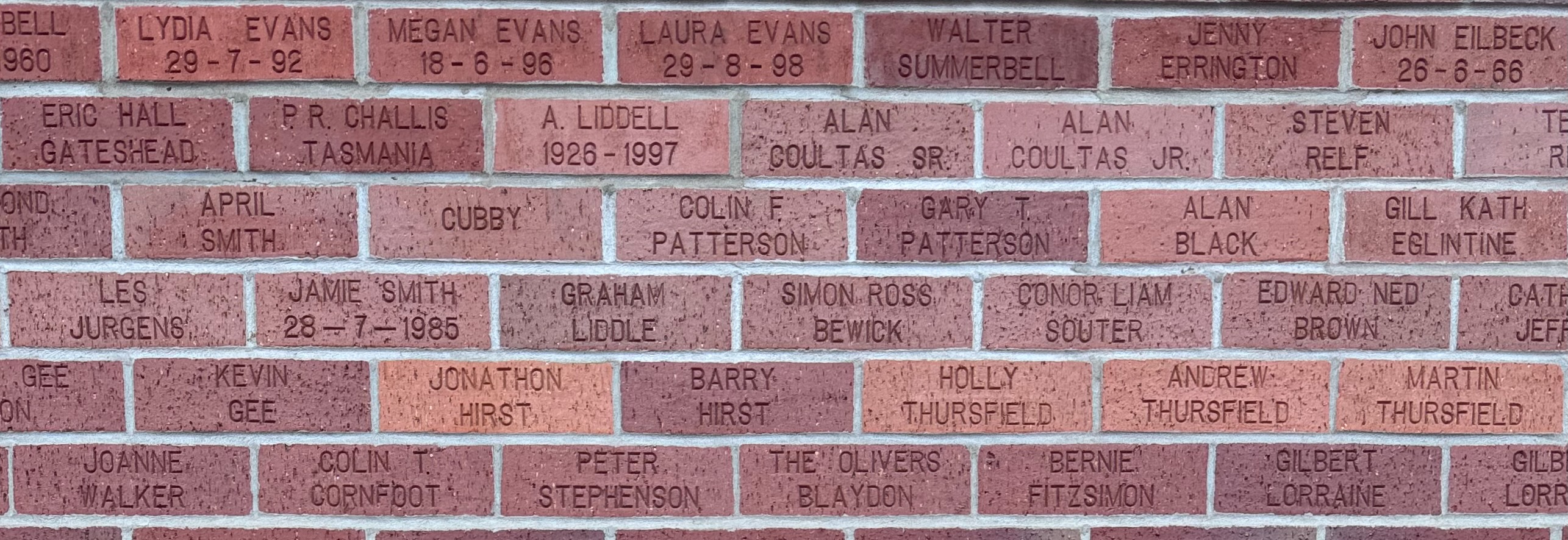 Image of brick for JAMIE SMITH 28-7-1985