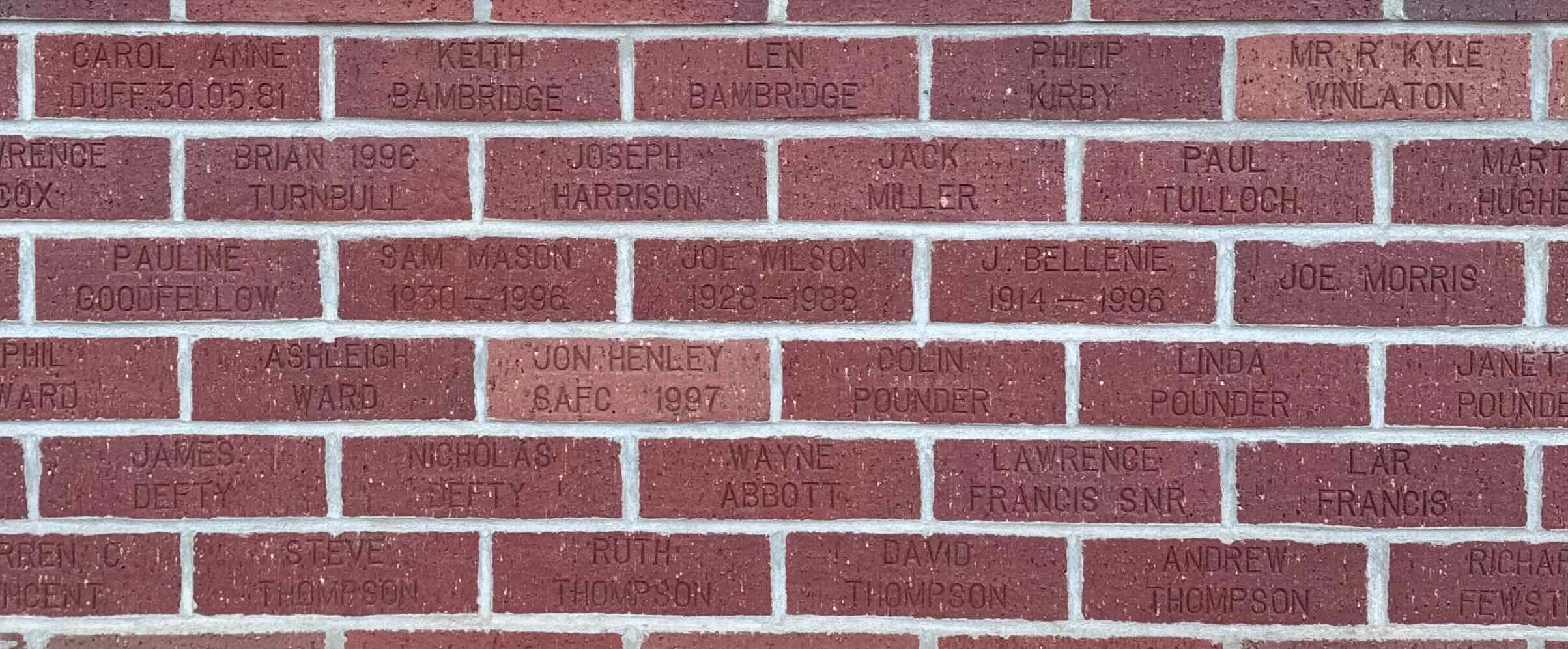 Image of brick for JON HENLEY SAFC 1997
