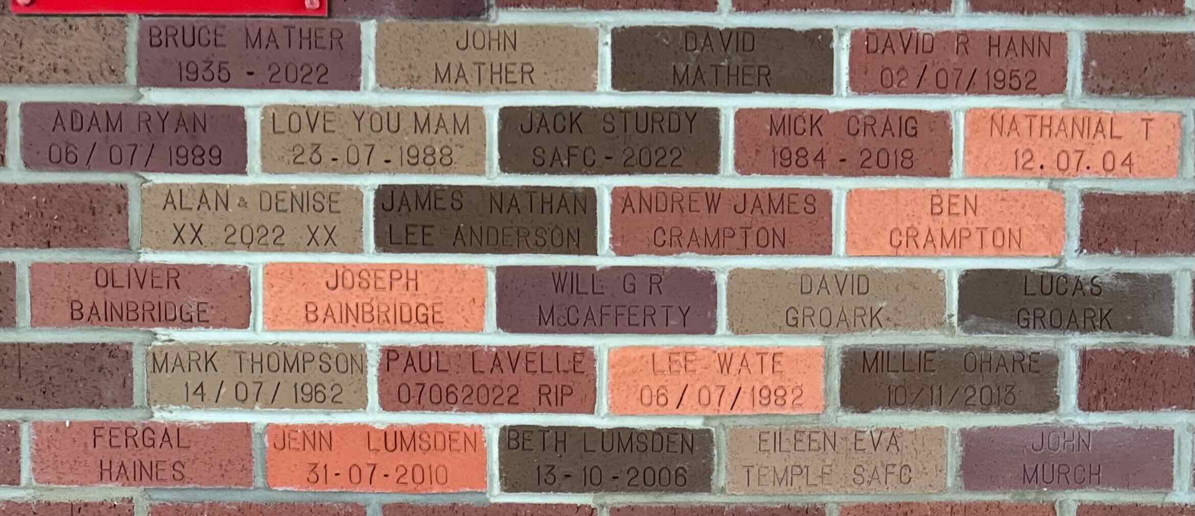Image of brick for ADAM RYAN 06/07/1989