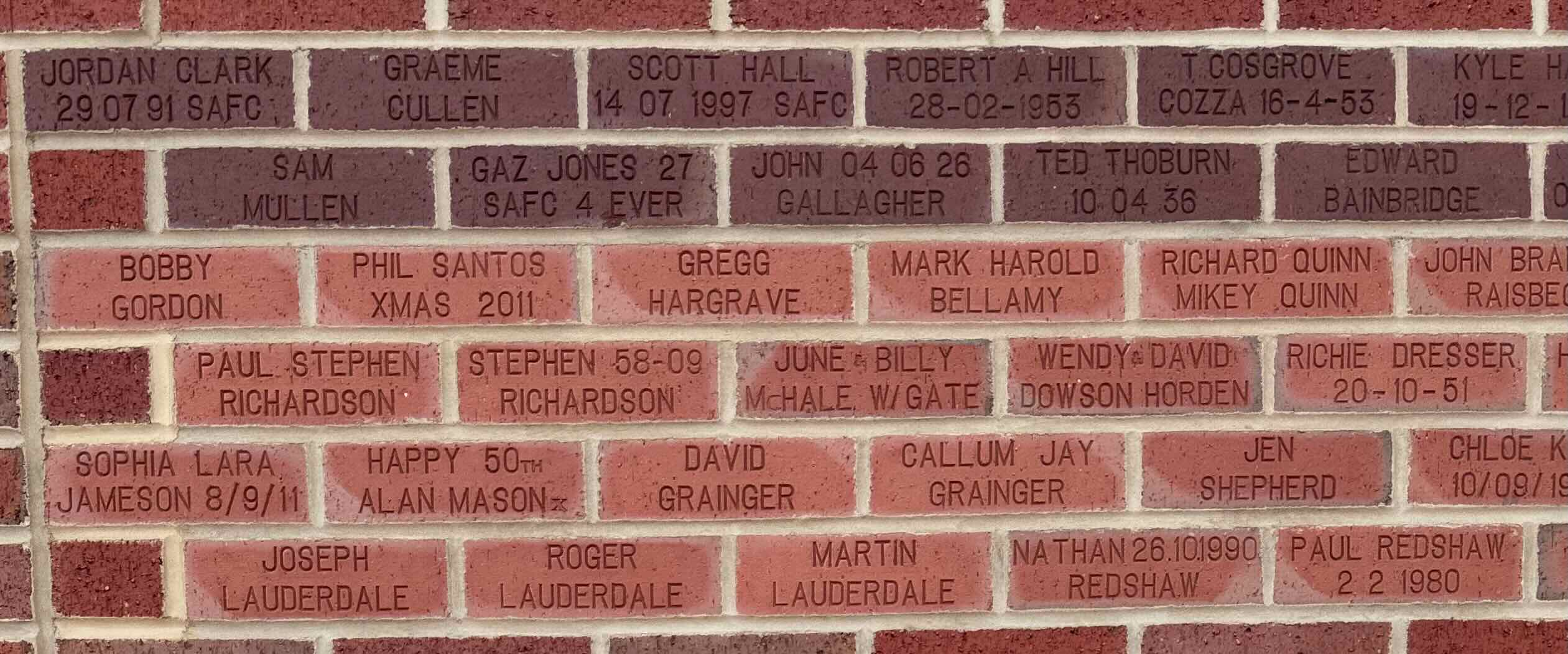 Image of brick for GAZ JONES 27 SAFC 4 EVER