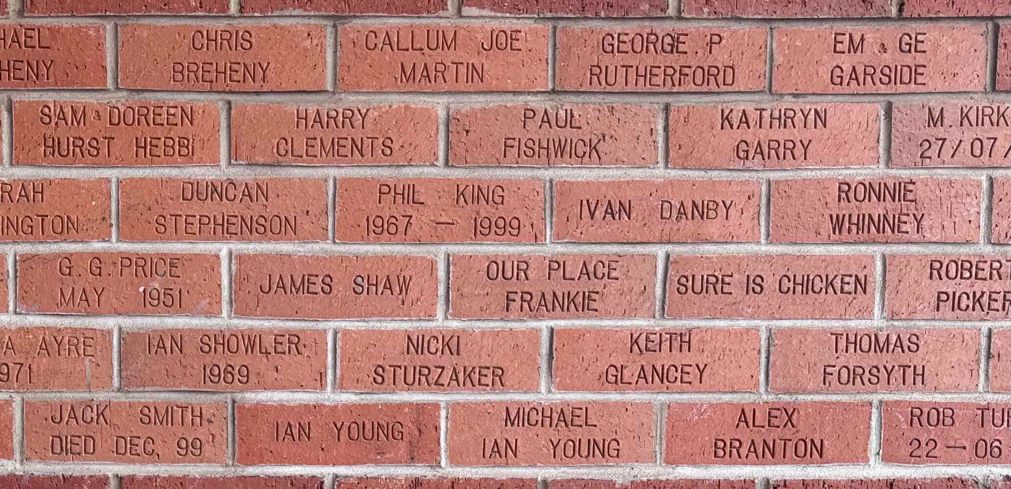 Image of brick for IAN SHOWLER 1969