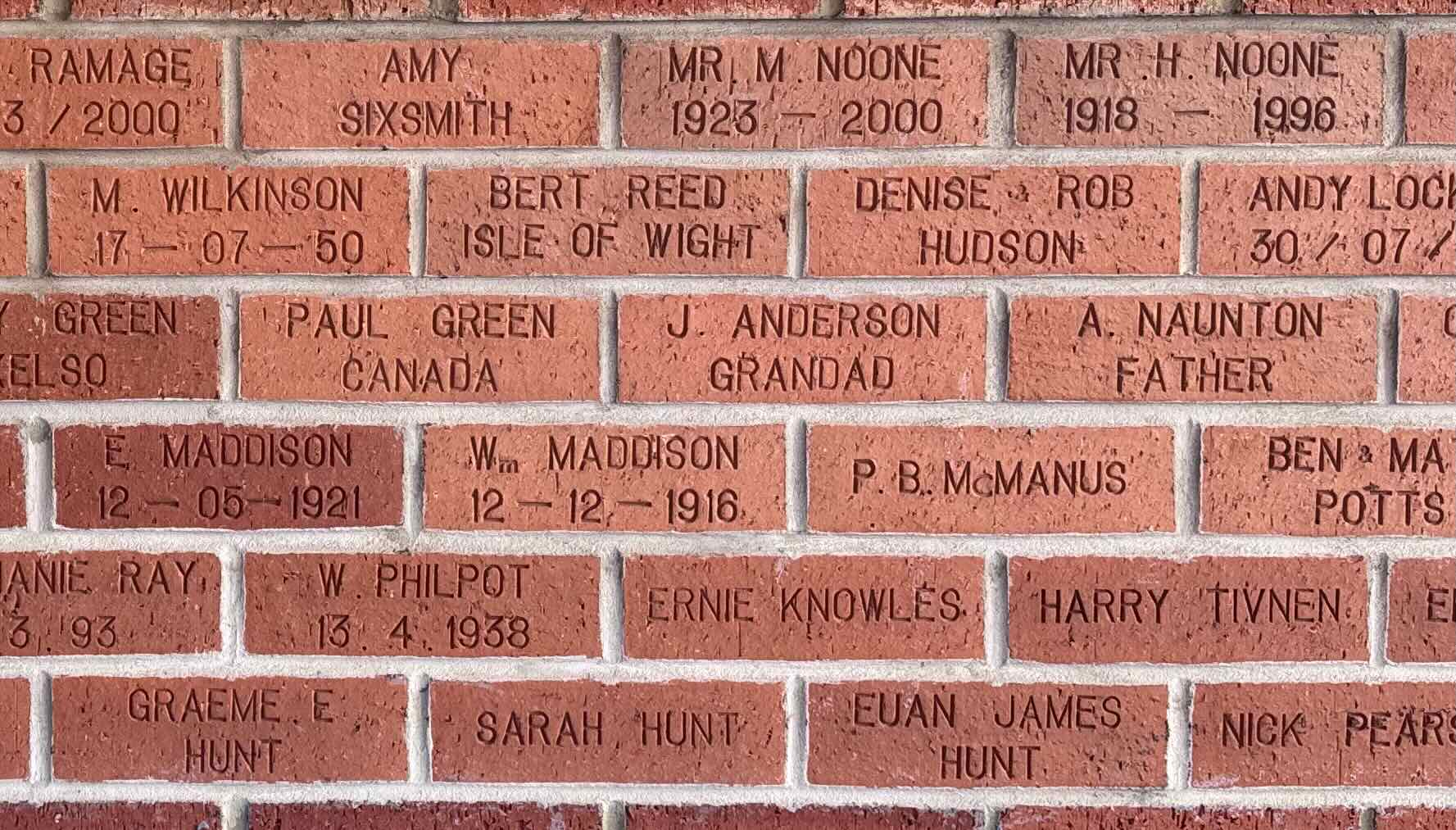 Image of brick for E. MADDISON 12-05-1921