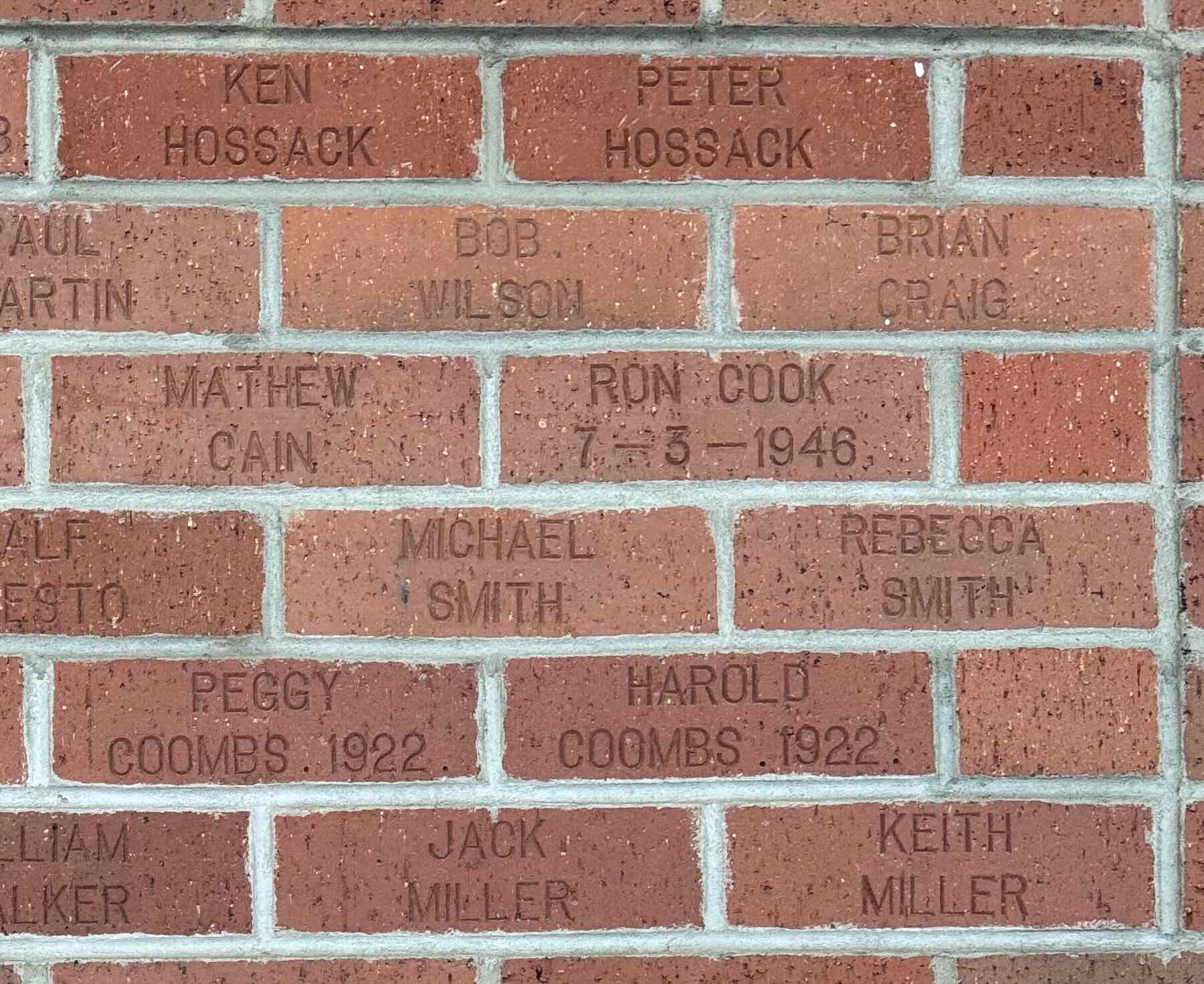 Image of brick for PEGGY COOMBS 1922
