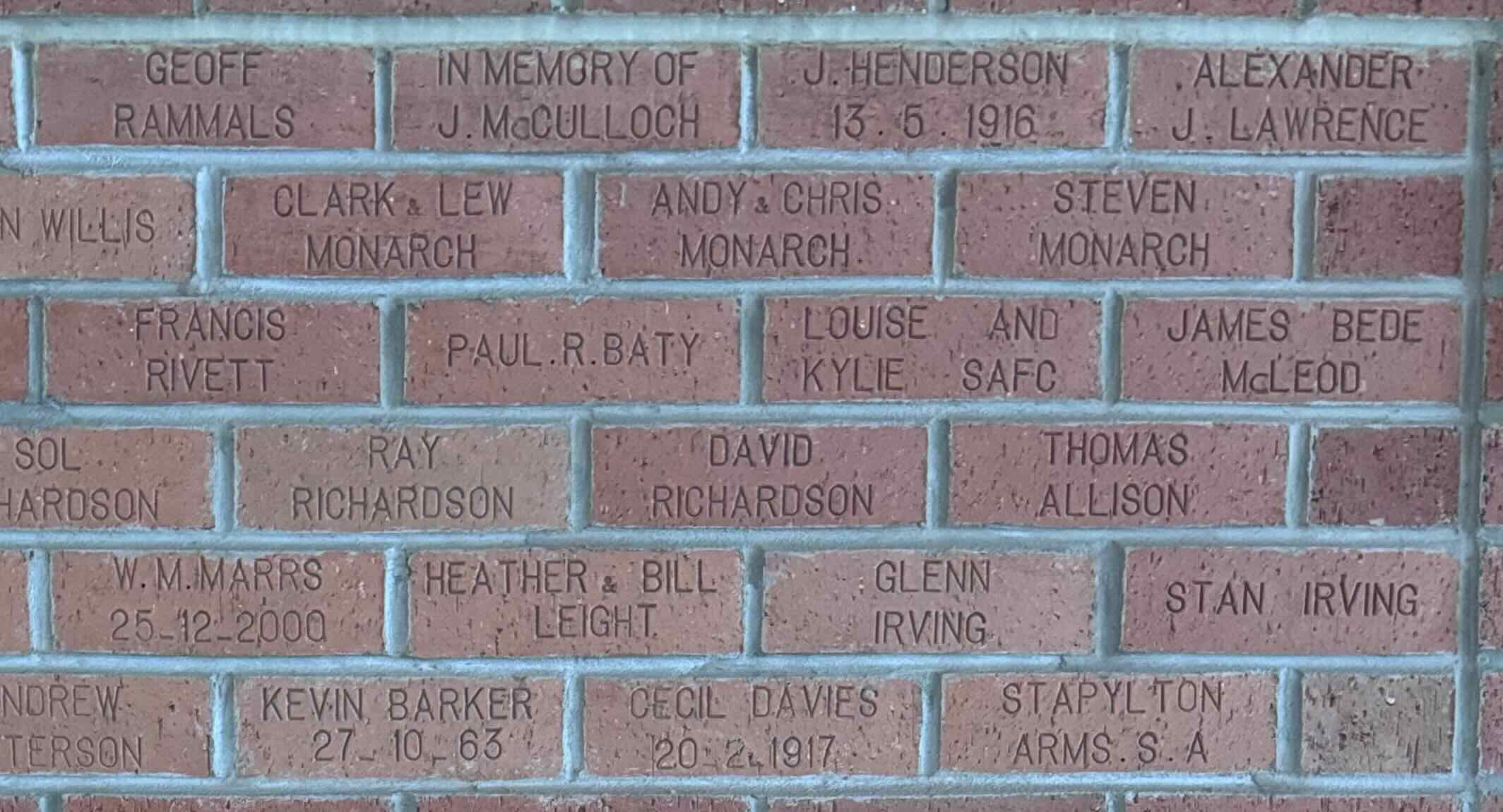 Image of brick for ANDY & CHRIS MONARCH