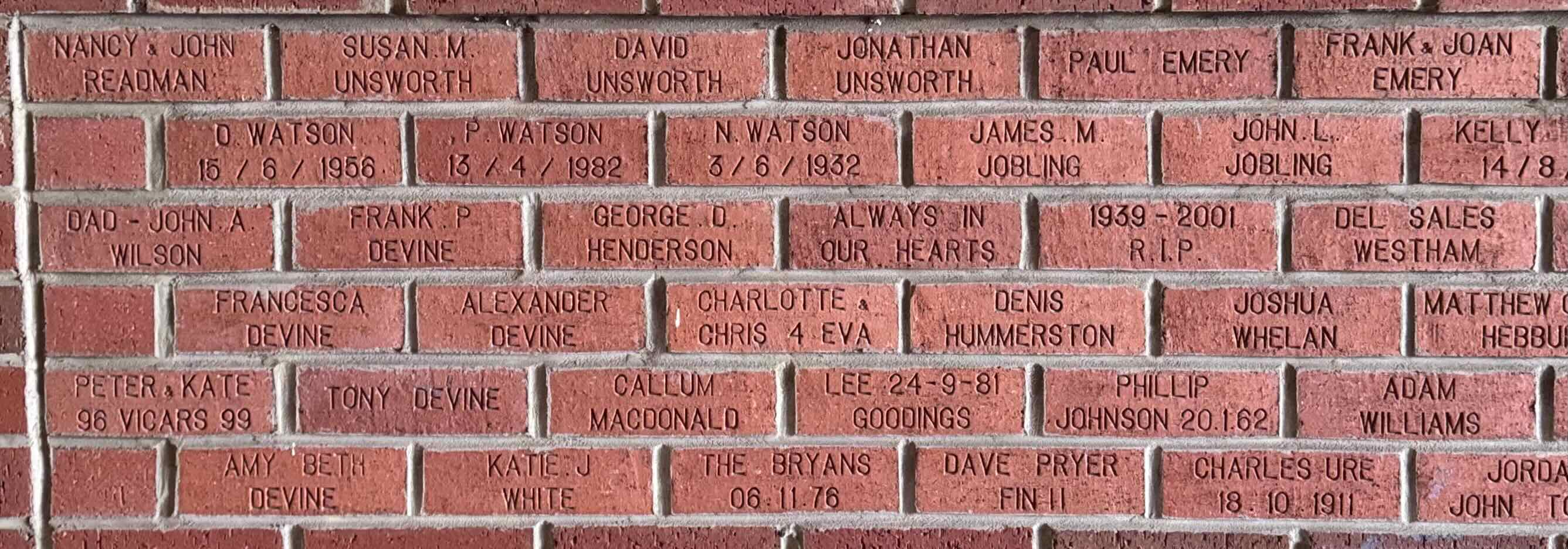 Image of brick for P. WATSON 13/4/1982