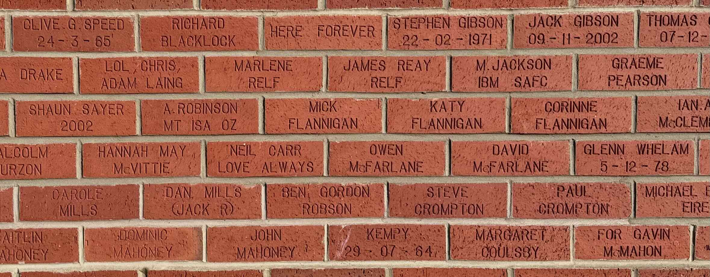 Image of brick for JACK GIBSON 09-11-2002
