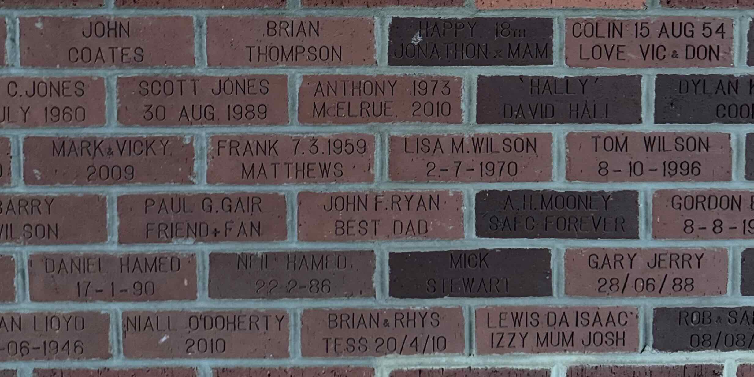 Image of brick for COLIN 15 AUG 54 LOVE VIC & DON