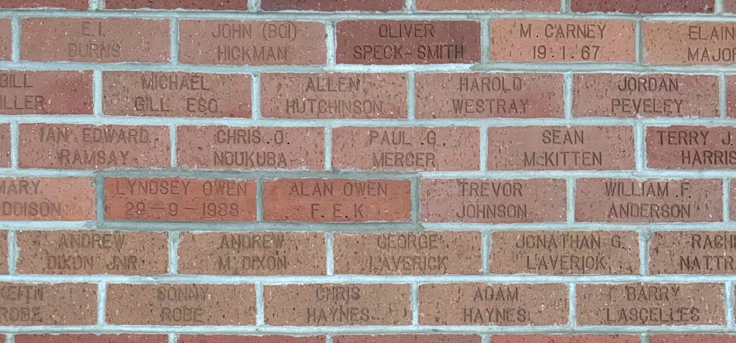 Image of brick for ALAN OWEN F.E.K.