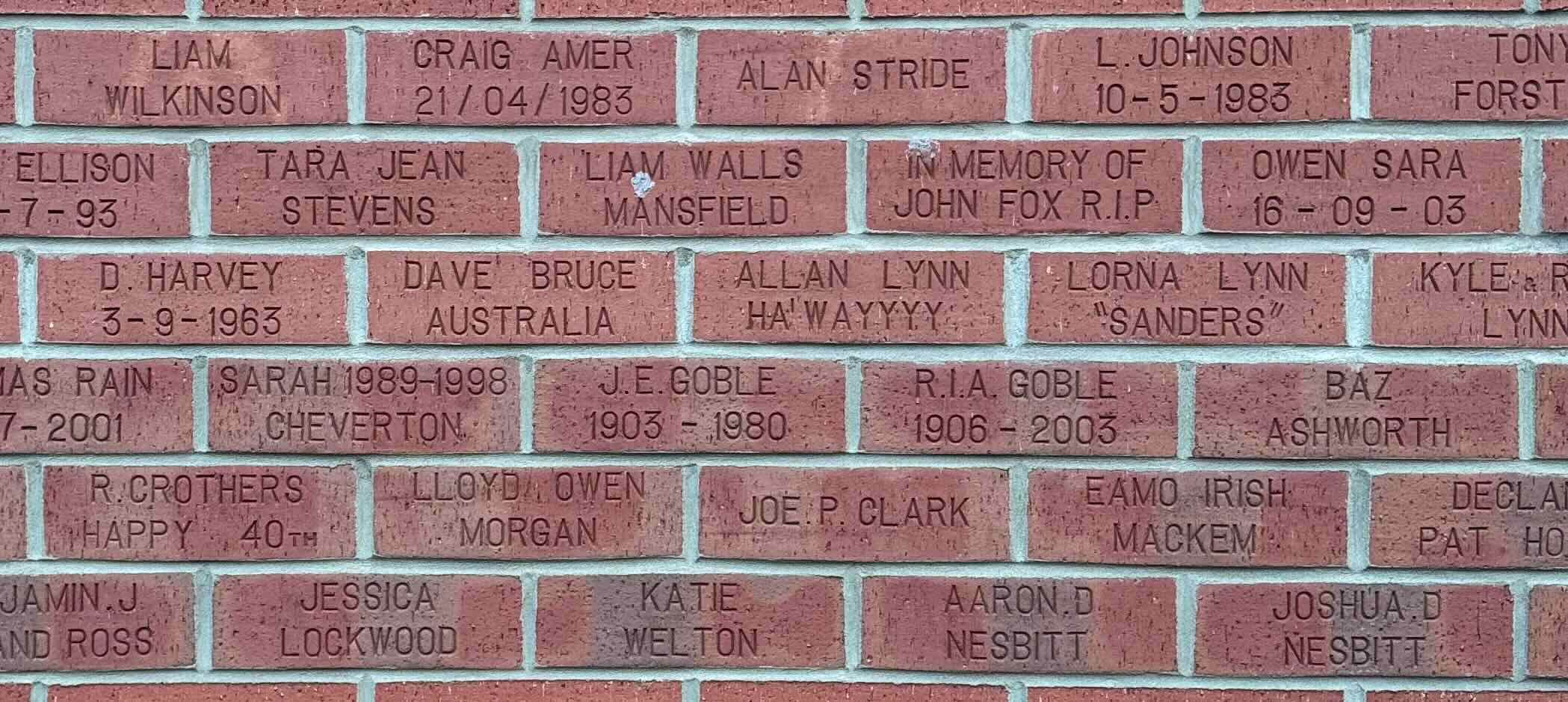 Image of brick for R.I.A.GOBLE 1906-2003
