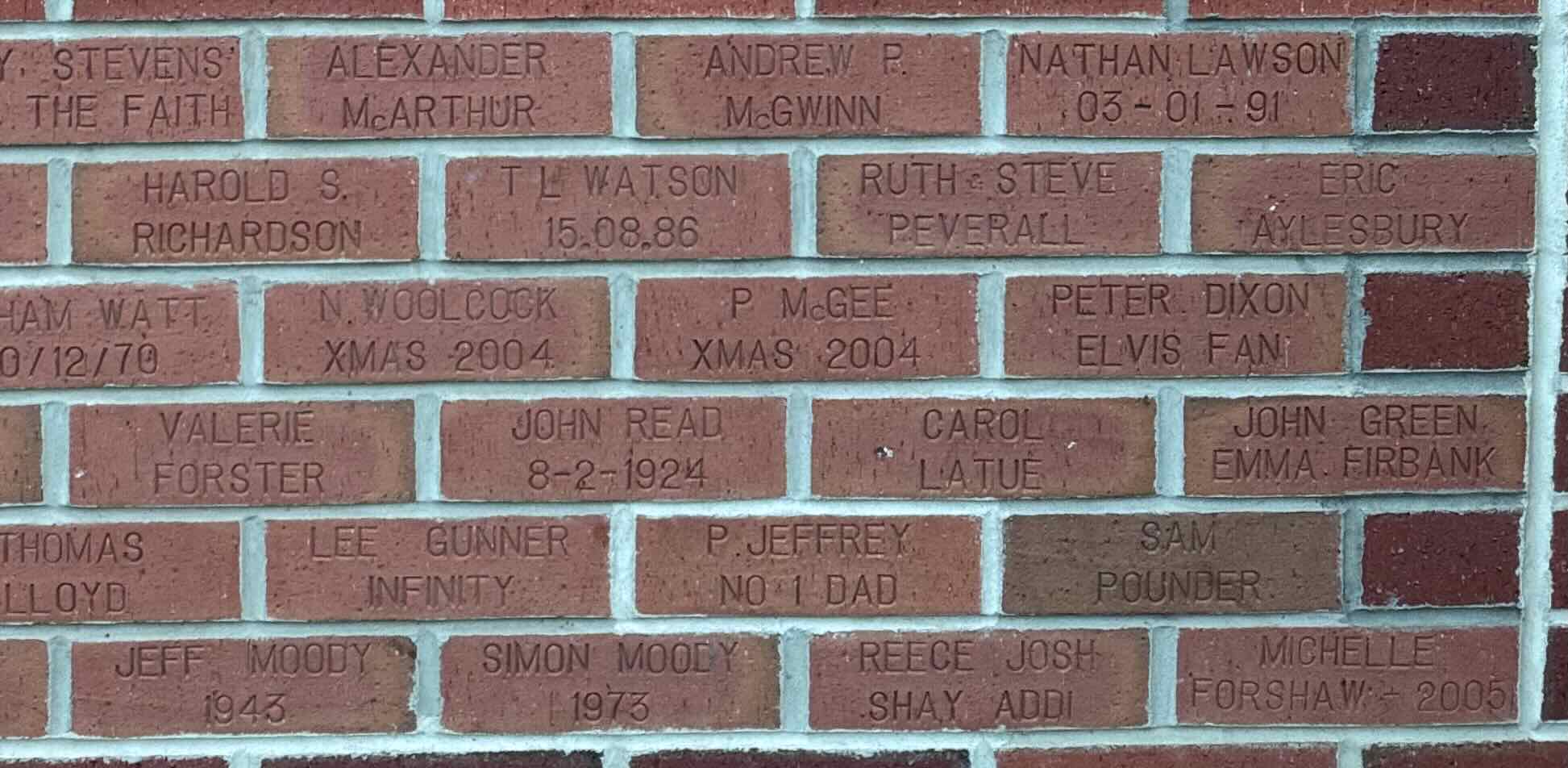 Image of brick for RUTH & STEVE PEVERALL