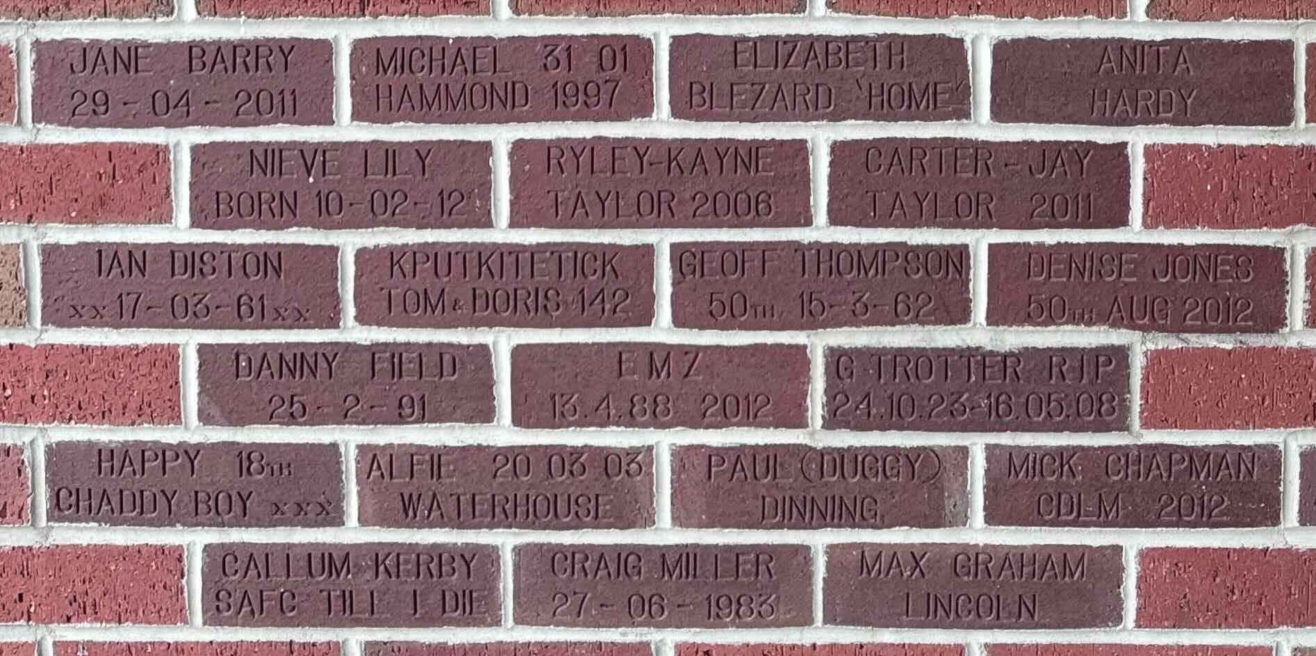 Image of brick for JANE BARRY 29-04-2011