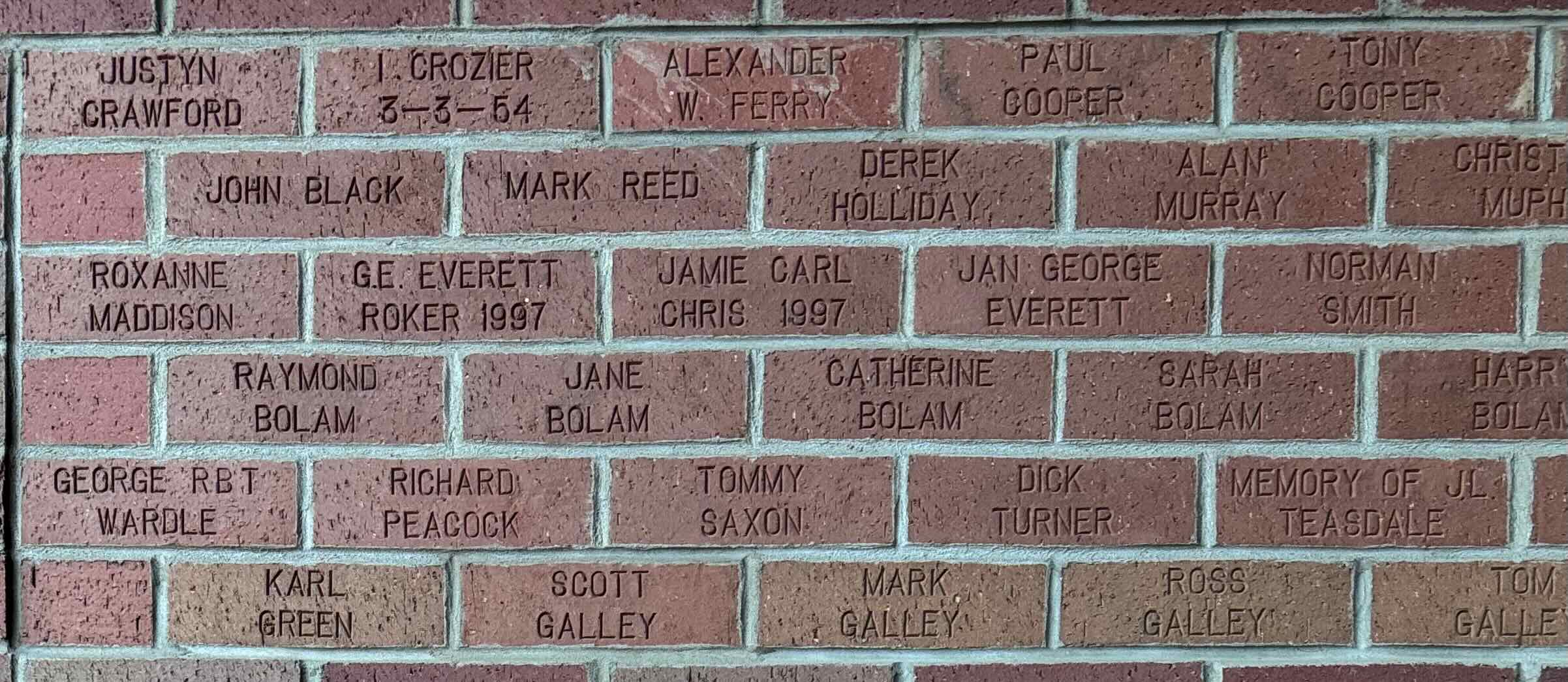 Image of brick for DEREK HOLLIDAY