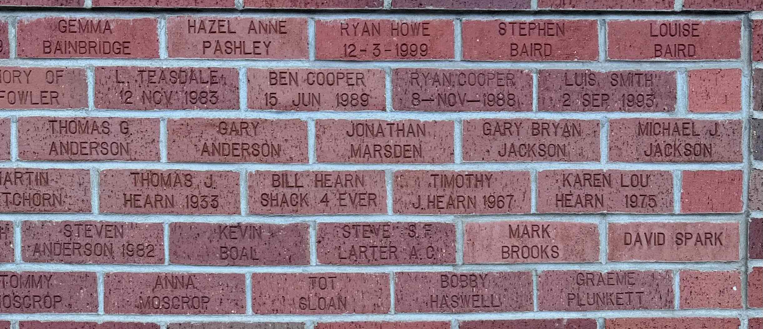 Image of brick for L. TEASDALE 12 NOV 1983