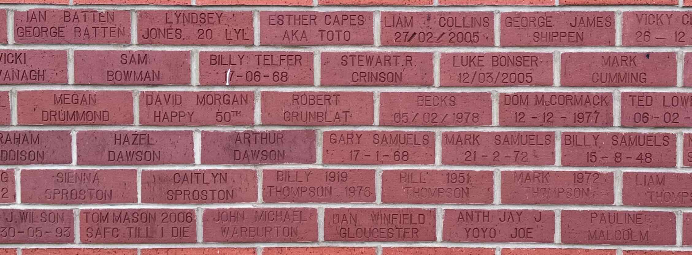 Image of brick for LIAM COLLINS 27/02/2005