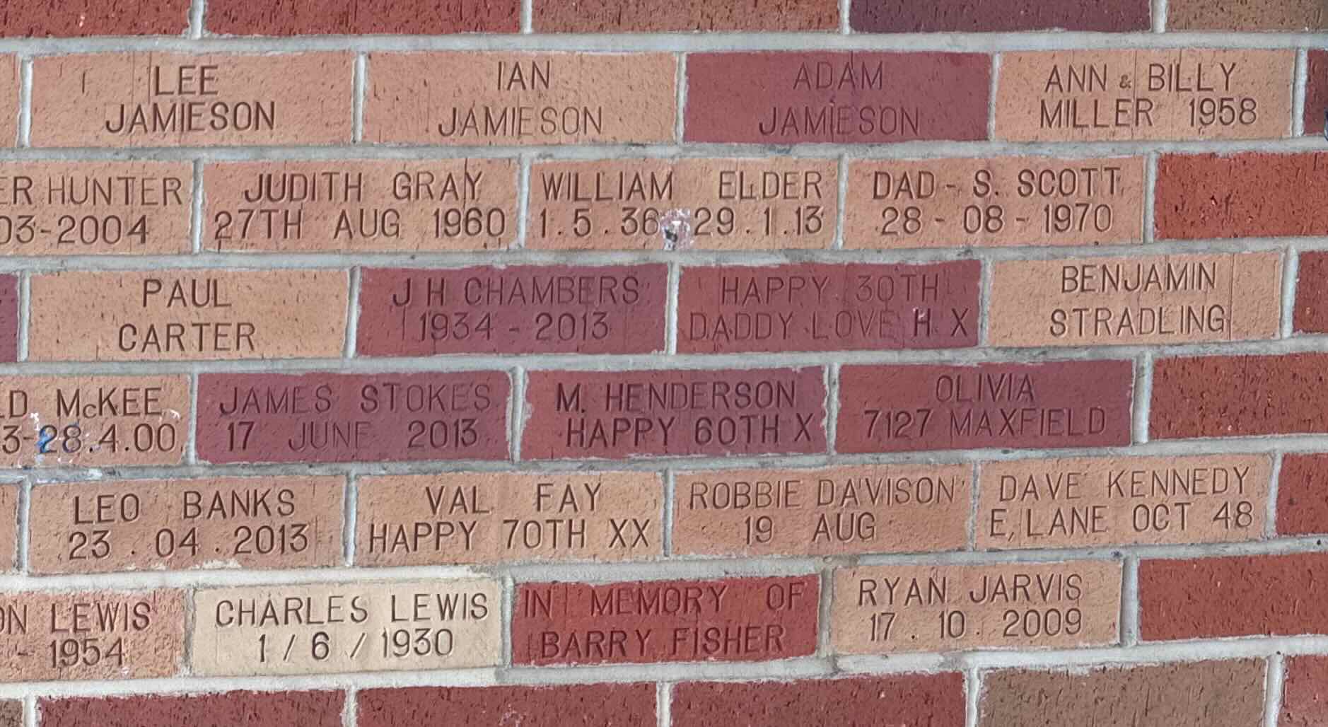 Image of brick for ROBBIE DAVISON 19 AUG