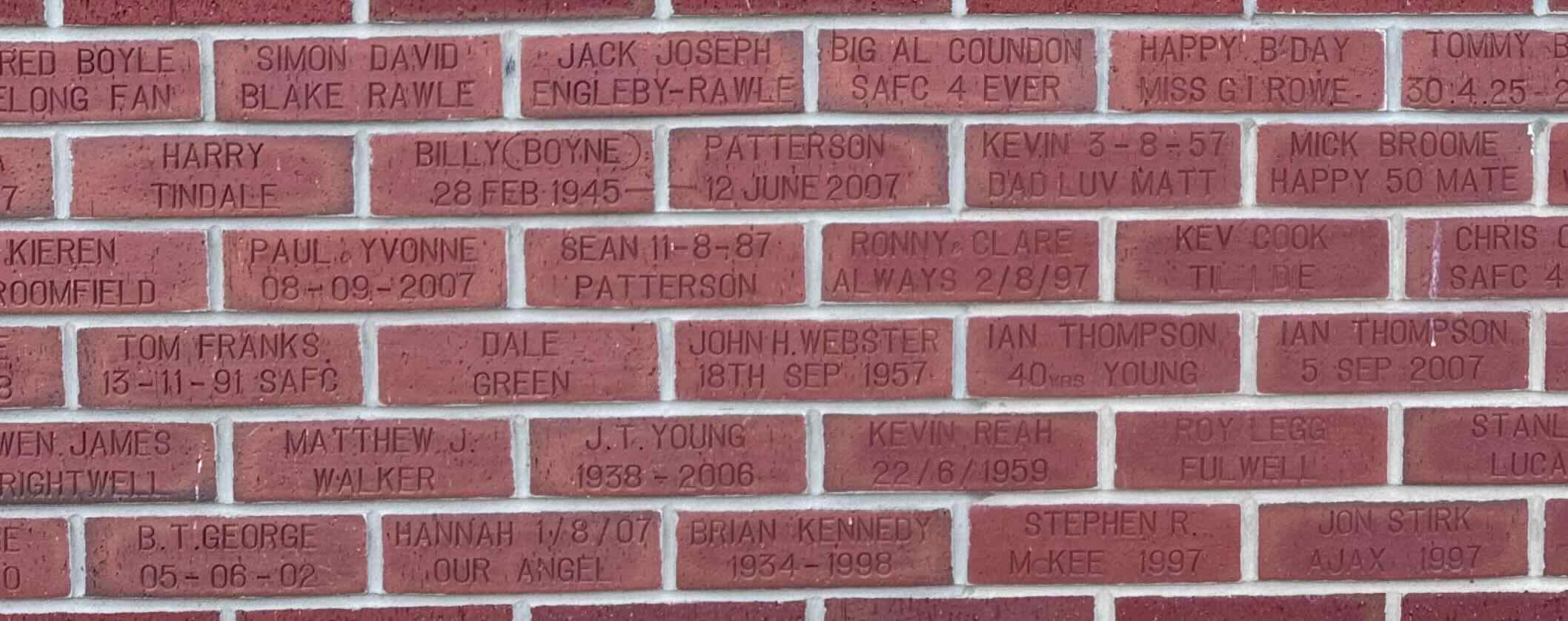 Image of brick for TOM FRANKS 13-11-91 SAFC