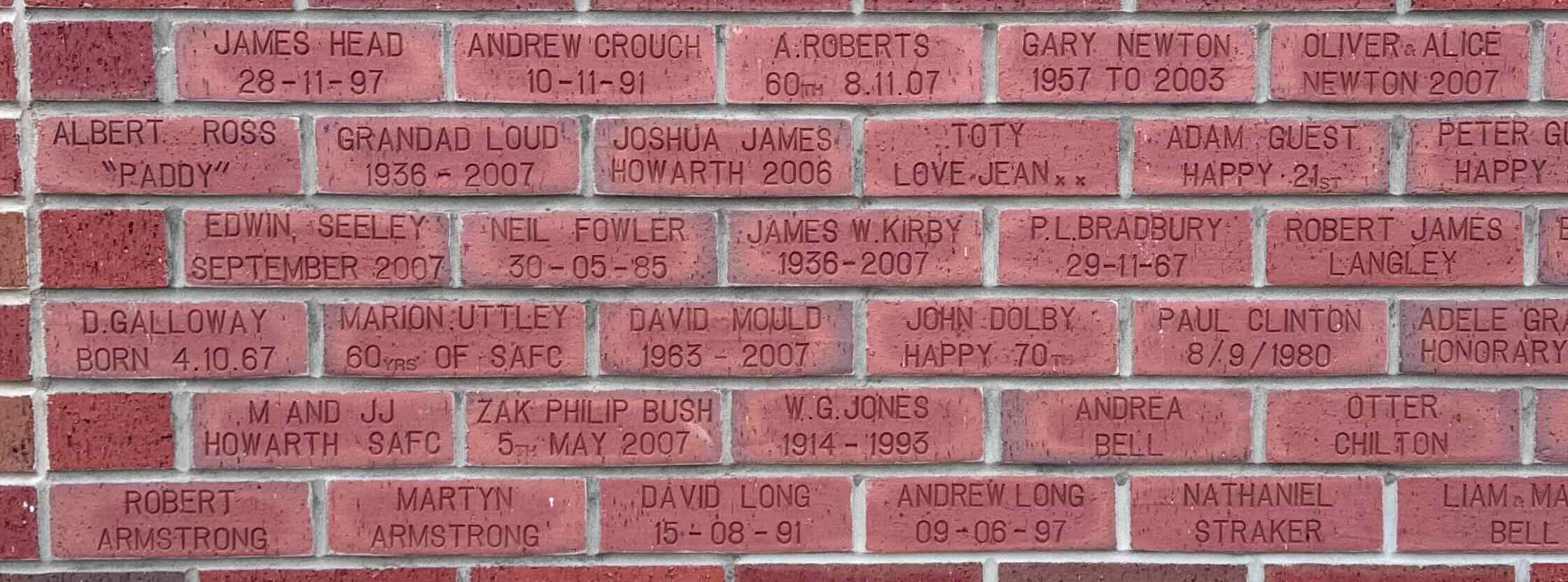 Image of brick for A.ROBERTS 60TH 8.11.07