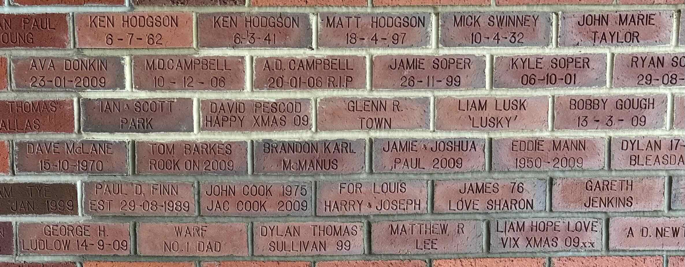 Image of brick for JOHN COOK 1975 JAC COOK 2009