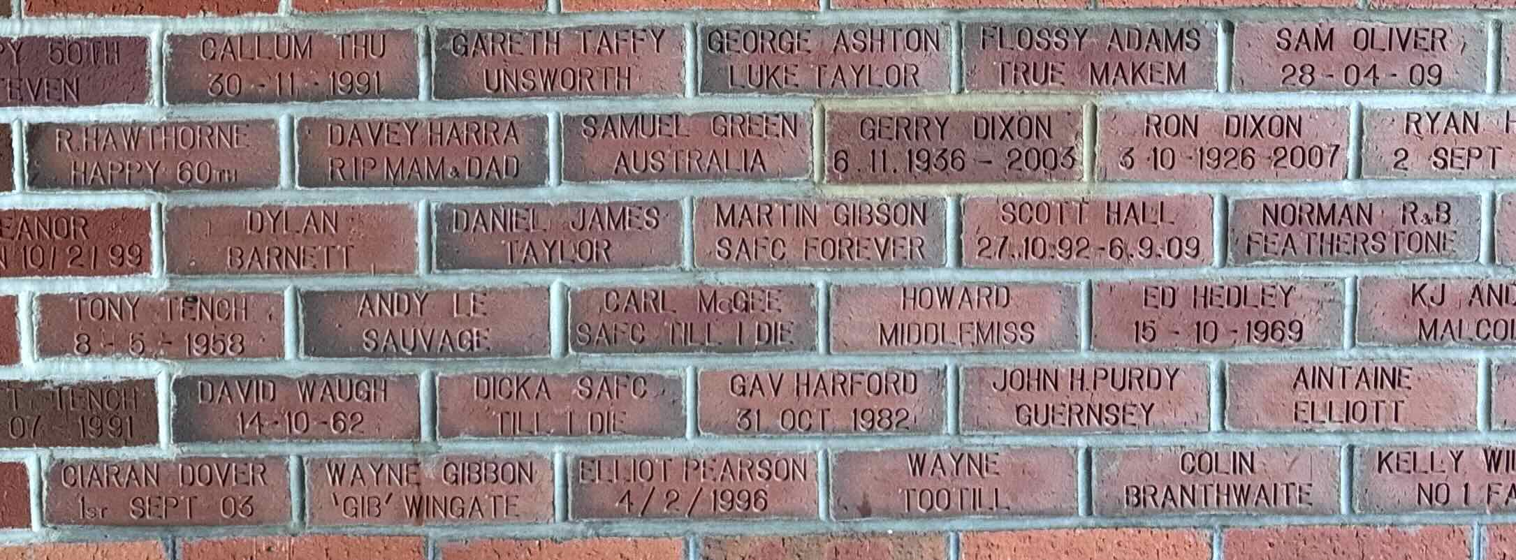 Image of brick for CARL McGEE SAFC TILL I DIE
