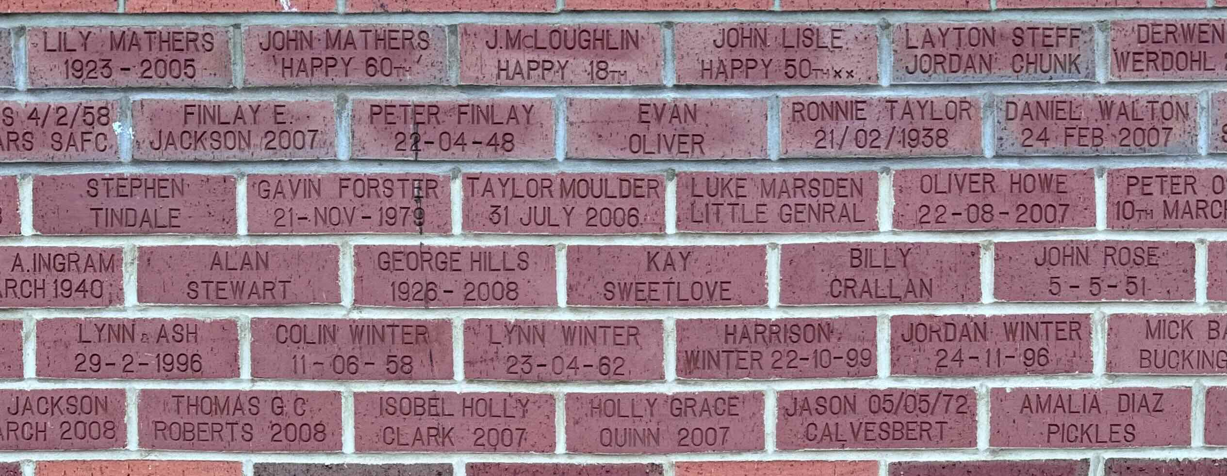 Image of brick for DANIEL WALTON 24 FEB 2007