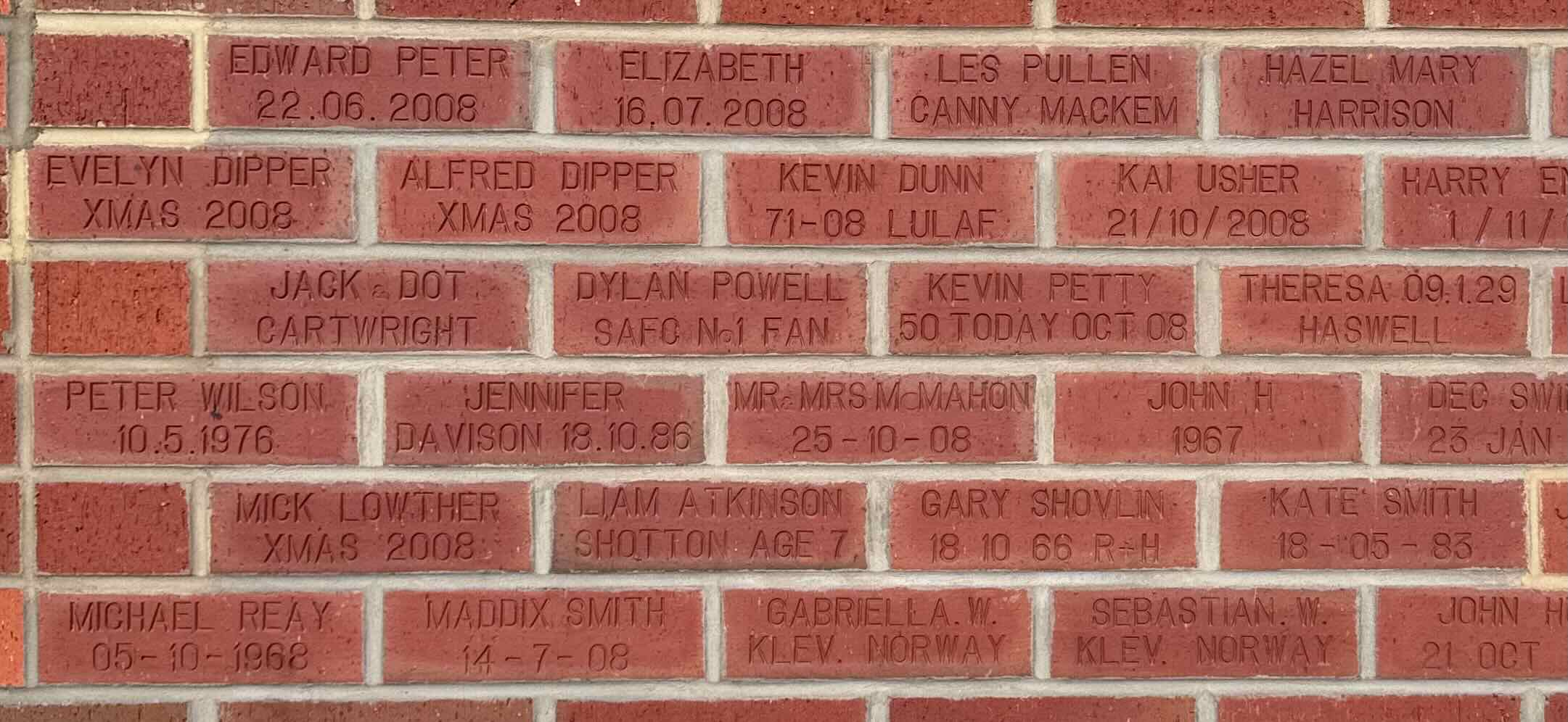 Image of brick for GARY SHOVLIN 18.10.65 R+H