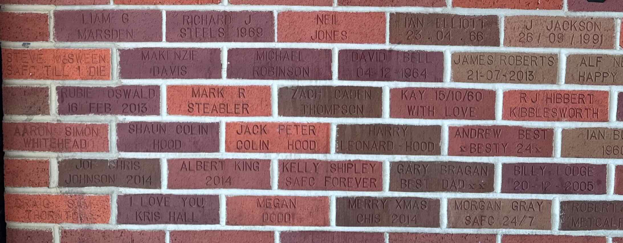Image of brick for KELLY SHIPLEY SAFC FOREVER